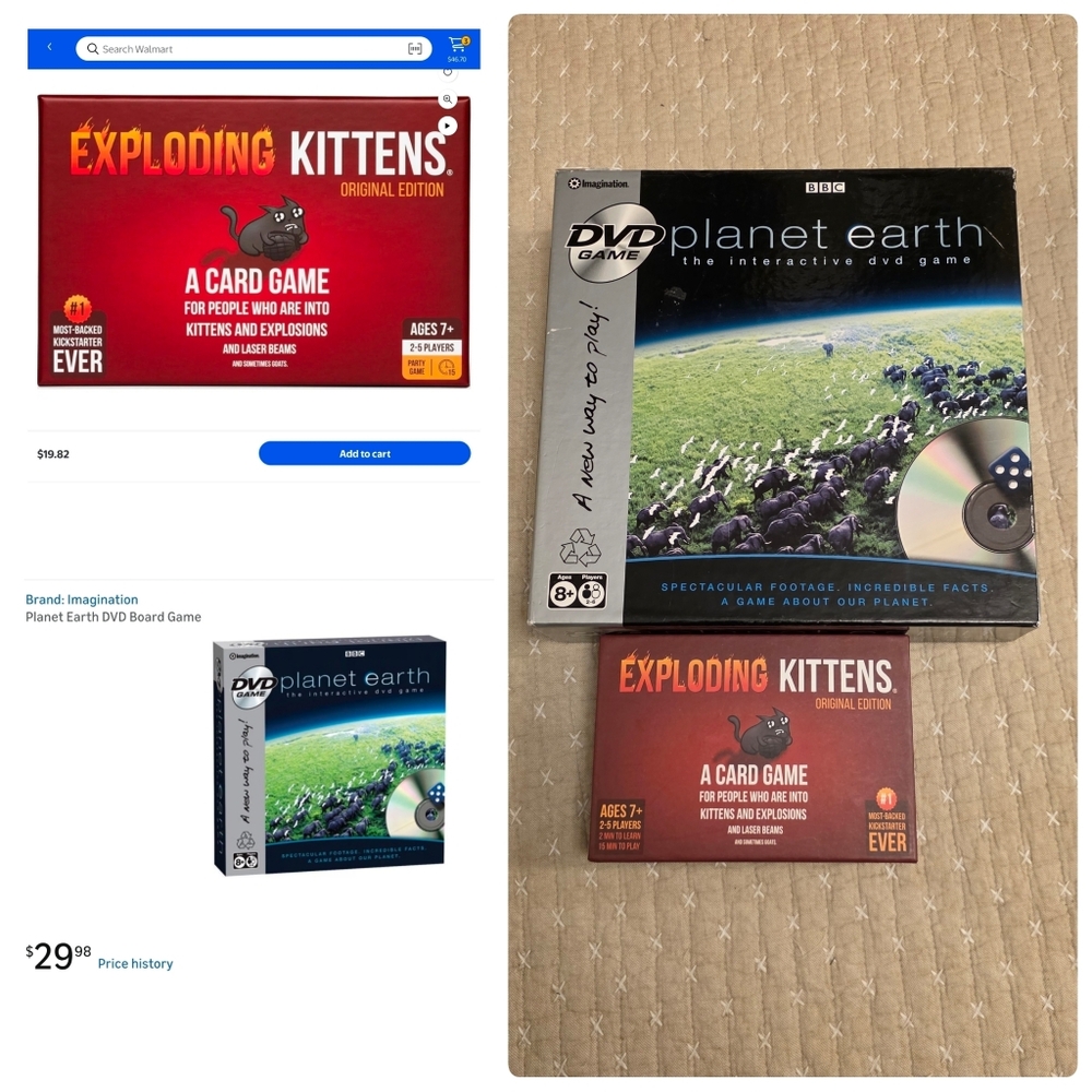Exploding Kittens Card Game + Planet Earth: The Interactive DVD Game